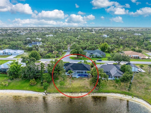 10055 Franklin Dr, Englewood, FL 34224 - aerial view of residential area with a large body of water and a tree filled landscape