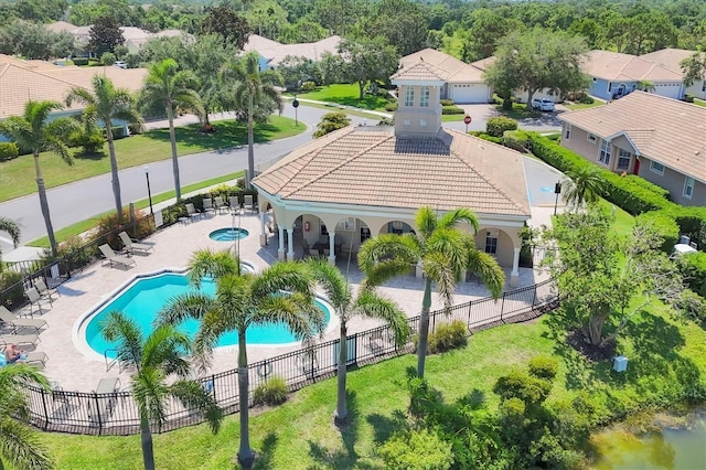 4121 Reflections Pkwy, Sarasota, FL 34233 - aerial perspective of suburban area with a pool area