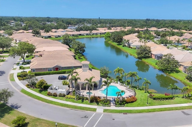 4121 Reflections Pkwy, Sarasota, FL 34233 - aerial view of residential area with a large body of water and a pool