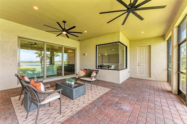 501 Maraviya Blvd, Nokomis, FL 34275 - view of patio / terrace with ceiling fan