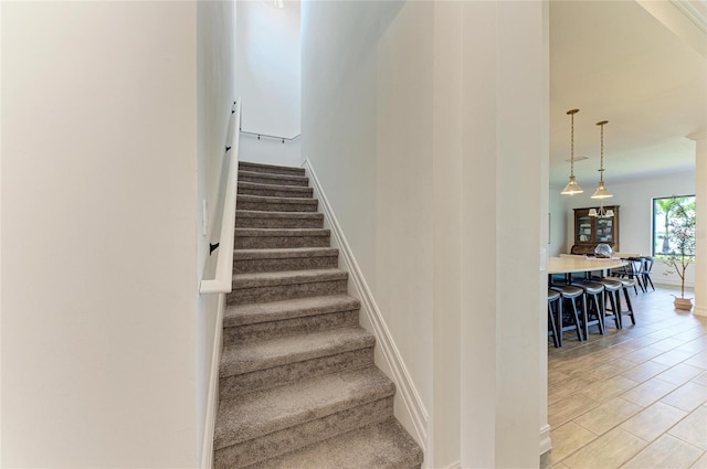 501 Maraviya Blvd, Nokomis, FL 34275 - staircase featuring baseboards