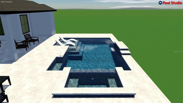 501 Maraviya Blvd, Nokomis, FL 34275 - view of pool with a pool with connected hot tub and a patio