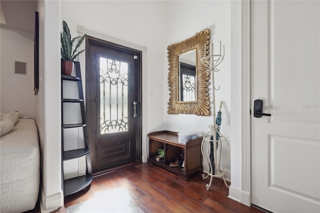 4696 Del Sol Blvd, Sarasota, FL 34243 - entryway with hardwood / wood-style floors