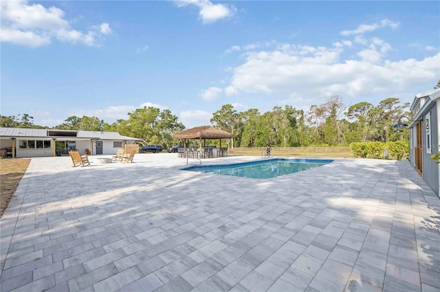 2255 61st St, Sarasota, FL 34243 - outdoor pool with a gazebo and a patio