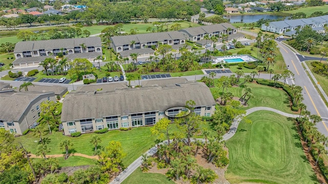 9540 High Gate Dr Unit 1422, Sarasota, FL 34238 - aerial overview of property's location featuring a local golf course, nearby suburban area, and a large body of water