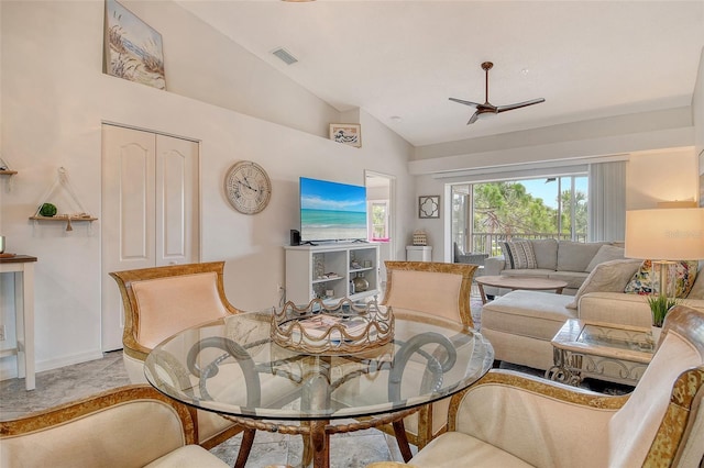 9540 High Gate Dr Unit 1422, Sarasota, FL 34238 - living area with ceiling fan and high vaulted ceiling