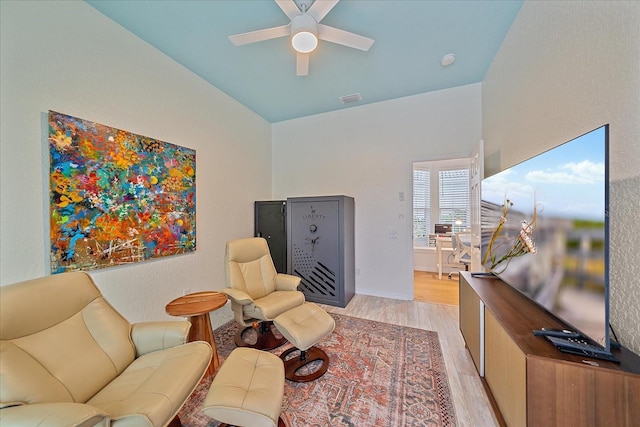 7507 Ascot Ct, University Park, FL 34201 - living room with light wood-style flooring and a ceiling fan