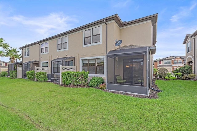 5191 78th St Cir E, Bradenton, FL 34203 - rear view of house with a yard and stucco siding