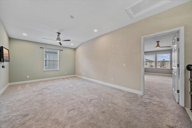 5191 78th St Cir E, Bradenton, FL 34203 - spare room with a ceiling fan, light colored carpet, attic access, and recessed lighting