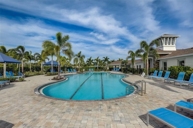5659 Woodland Sage Dr, Sarasota, FL 34238 - community pool featuring a patio