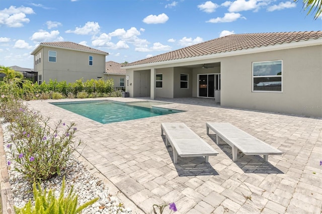 7508 Ripetta St, Sarasota, FL 34240 - view of pool with a ceiling fan and a patio