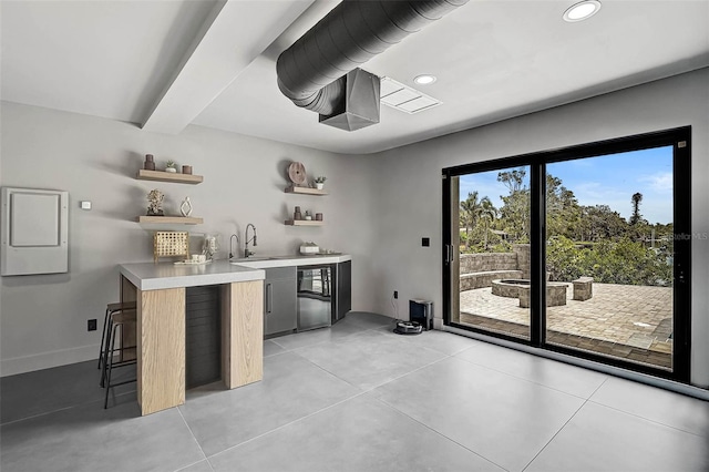 512 Treasure Boat Way, Sarasota, FL 34242 - indoor wet bar with recessed lighting and beam ceiling