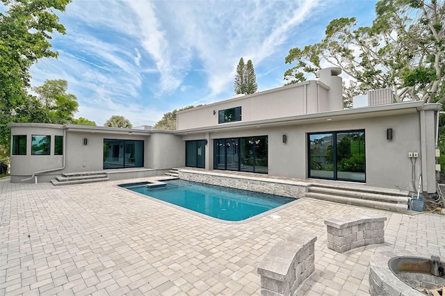 512 Treasure Boat Way, Sarasota, FL 34242 - swimming pool with a patio area, an outdoor fire pit, and entry steps