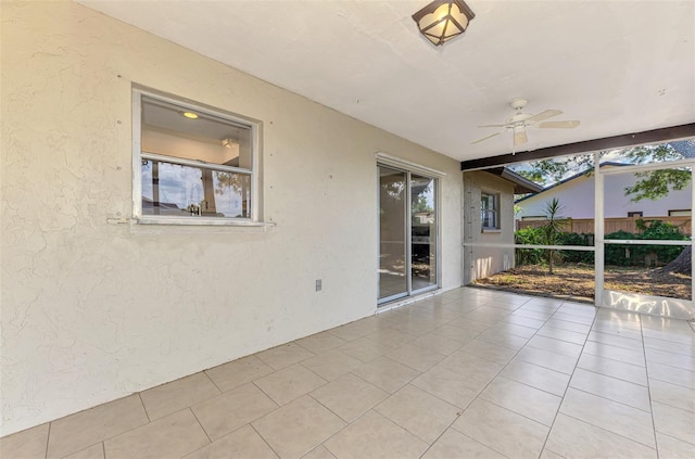 4155 Center Gate Blvd, Sarasota, FL 34233 - unfurnished sunroom featuring a ceiling fan