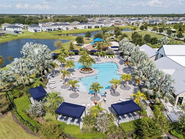 8932 Isabella Cir, Parrish, FL 34219 - aerial view of residential area with a large body of water and a pool area