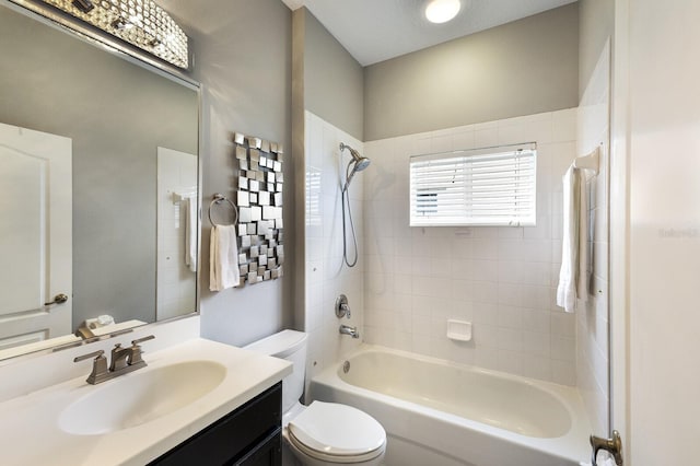 8640 Stone Harbour Loop, Bradenton, FL 34212 - full bathroom featuring toilet, vanity, and shower / bathtub combination