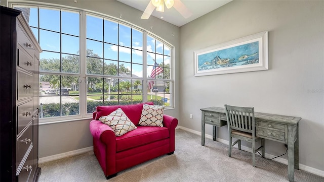 4612 4th Ave E, Bradenton, FL 34208 - office featuring ceiling fan, baseboards, and carpet flooring