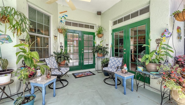 4612 4th Ave E, Bradenton, FL 34208 - view of patio featuring french doors and ceiling fan