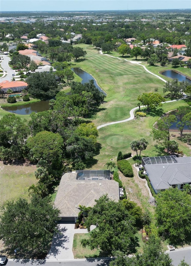 2149 Muskogee Trl, Nokomis, FL 34275 - aerial view of a large body of water, a local golf course, and a tree filled landscape