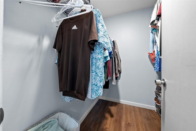 4076 Vana Dr, Sarasota, FL 34241 - walk in closet featuring wood finished floors