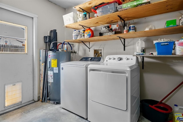 4076 Vana Dr, Sarasota, FL 34241 - washroom with water heater and washing machine and clothes dryer