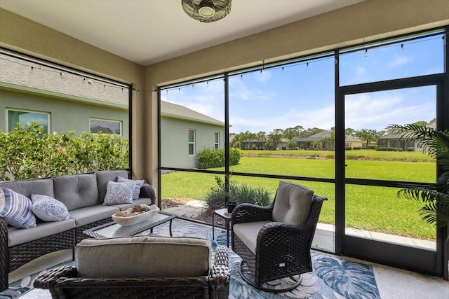 12327 Halfmoon Lake Ter, Bradenton, FL 34211 - sunroom featuring outdoor lounge area