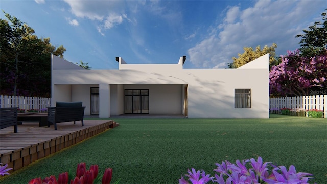 17461 Dudley Ave, Port Charlotte, FL 33954 - back of house with stucco siding and a patio area