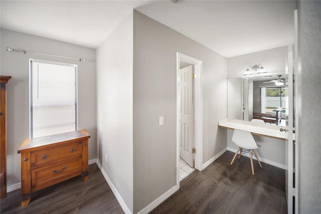 16834 Toledo Blade Blvd, Port Charlotte, FL 33954 - bathroom with wood finished floors, baseboards, and a ceiling fan