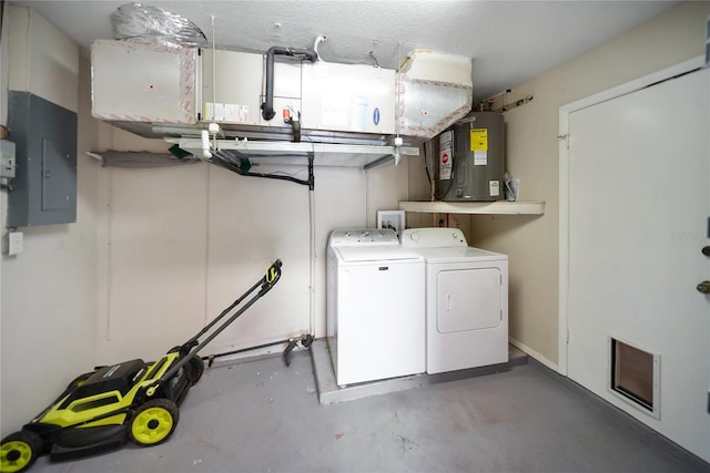 16834 Toledo Blade Blvd, Port Charlotte, FL 33954 - washroom with electric panel, washing machine and clothes dryer, and electric water heater