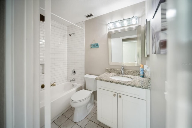16834 Toledo Blade Blvd, Port Charlotte, FL 33954 - full bath with toilet, vanity, bathtub / shower combination, and tile patterned flooring