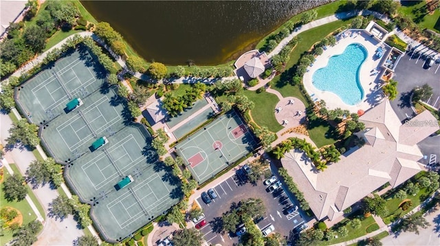 5866 Guarino Dr, Sarasota, FL 34238 - aerial view of a pool area