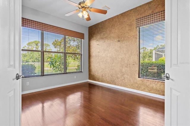 8930 Bloomfield Blvd, Sarasota, FL 34238 - unfurnished room featuring wood finished floors and a ceiling fan