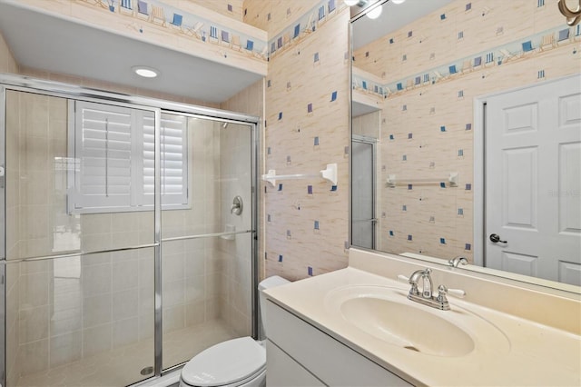 8930 Bloomfield Blvd, Sarasota, FL 34238 - bathroom with vanity and a shower stall