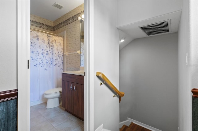 8930 Bloomfield Blvd, Sarasota, FL 34238 - bathroom with vanity, curtained shower, and tile patterned floors