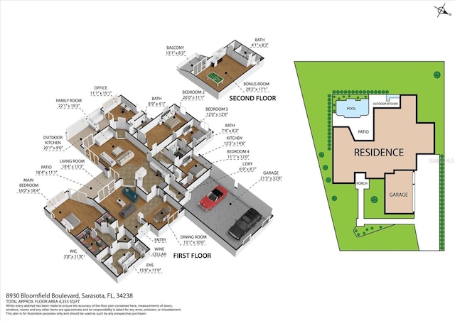 8930 Bloomfield Blvd, Sarasota, FL 34238 - view of room layout