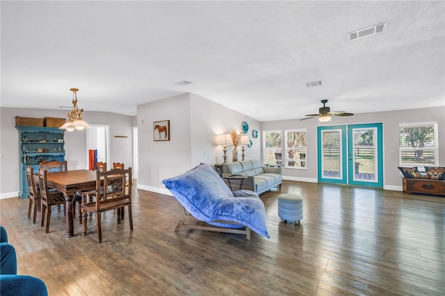 12714 Tyler Run Ave, Odessa, FL 33556 - living room featuring healthy amount of natural light, wood finished floors, and ceiling fan