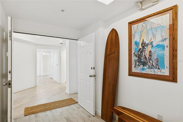 516 Tamiami Trl S Unit 306, Nokomis, FL 34275 - corridor with light wood-style floors and baseboards
