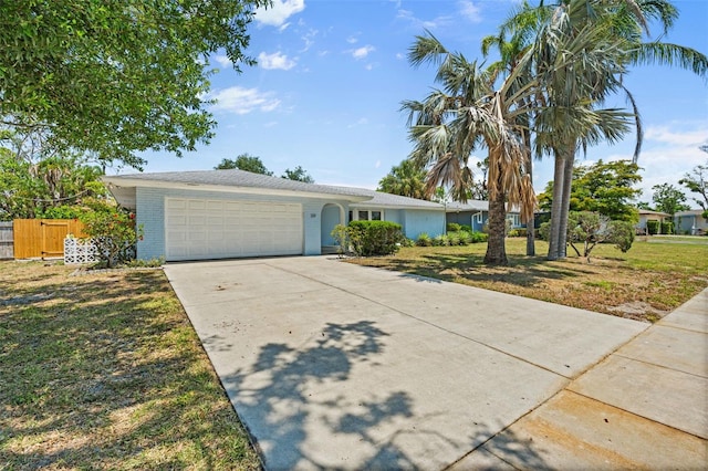 139 Adair Ave, Sarasota, FL 34243 - single story home featuring a garage, concrete driveway, and brick siding