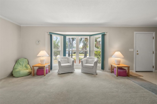 139 Adair Ave, Sarasota, FL 34243 - sitting room with ornamental molding, carpet, and baseboards