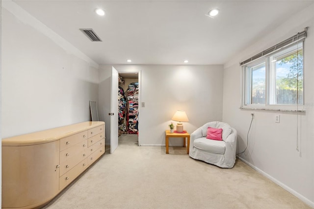 139 Adair Ave, Sarasota, FL 34243 - living area with light carpet, baseboards, and recessed lighting