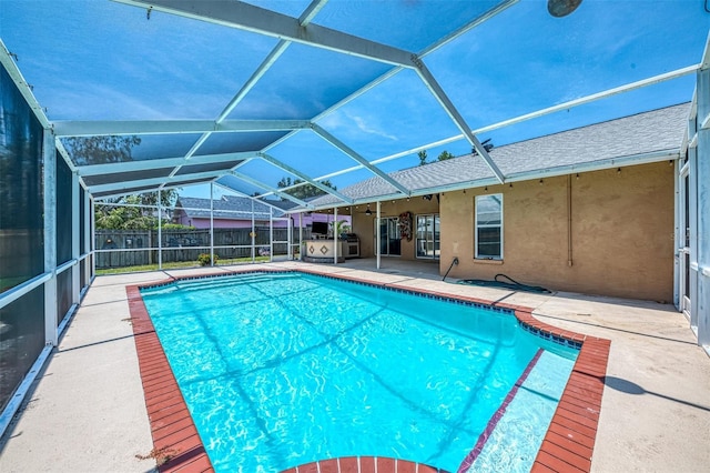 5742 39th Street Cir E, Bradenton, FL 34203 - view of swimming pool with a patio area and a lanai