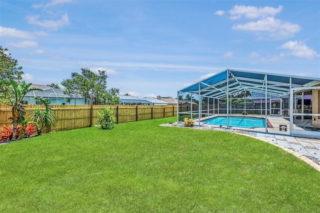 5742 39th Street Cir E, Bradenton, FL 34203 - view of yard with a lanai and a patio area