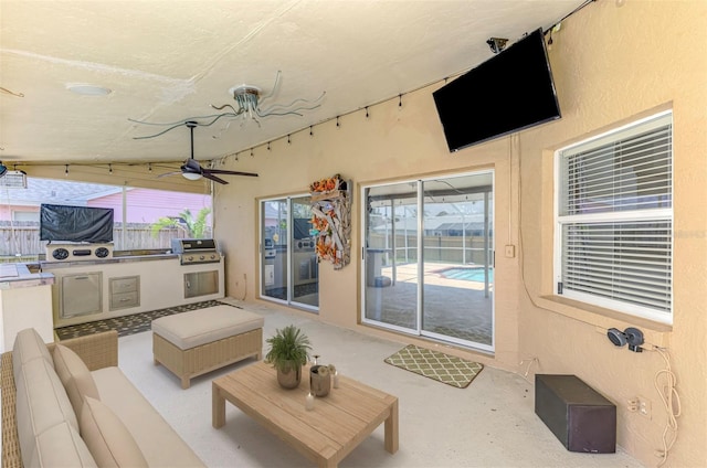 5742 39th Street Cir E, Bradenton, FL 34203 - view of patio with a ceiling fan