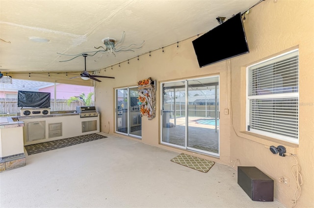 5742 39th Street Cir E, Bradenton, FL 34203 - view of patio / terrace with a ceiling fan