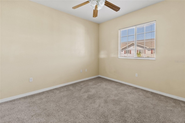 3409 10th Ln W, Palmetto, FL 34221 - empty room featuring carpet floors, a ceiling fan, and baseboards