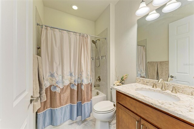 6756 Chester Trl, Lakewood Ranch, FL 34202 - full bath with vanity, shower / bathtub combination with curtain, and toilet