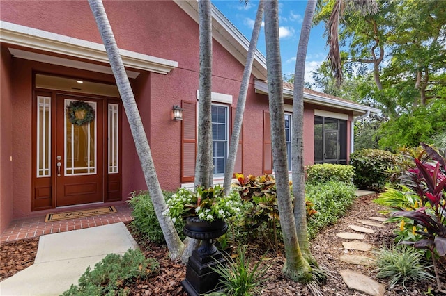 7314 Hamilton Rd, Bradenton, FL 34209 - property entrance featuring stucco siding