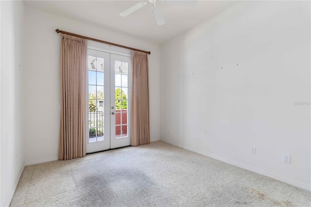 7314 Hamilton Rd, Bradenton, FL 34209 - carpeted spare room with french doors and a ceiling fan
