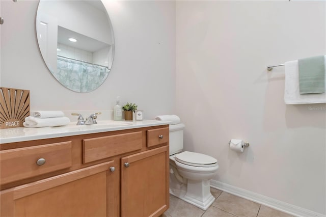 7314 Hamilton Rd, Bradenton, FL 34209 - full bathroom with vanity, tile patterned flooring, and curtained shower