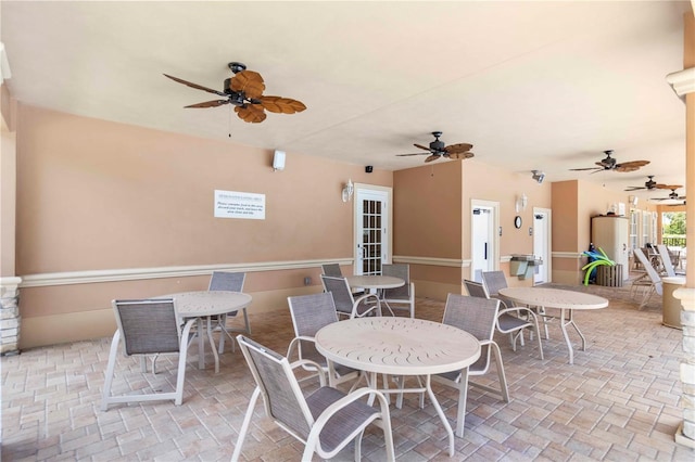 7314 Hamilton Rd, Bradenton, FL 34209 - view of patio with outdoor dining area and a ceiling fan